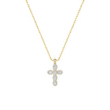 3Cttw Oval Shaped Lab Grown Diamond (F/VS) Cross Pendant in 14K Gold