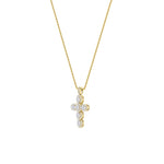 3Cttw Oval Shaped Lab Grown Diamond (F/VS) Cross Pendant in 14K Gold