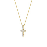 3Cttw Oval Shaped Lab Grown Diamond (F/VS) Cross Pendant in 14K Gold