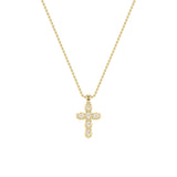3Cttw Oval Shaped Lab Grown Diamond (F/VS) Cross Pendant in 14K Gold