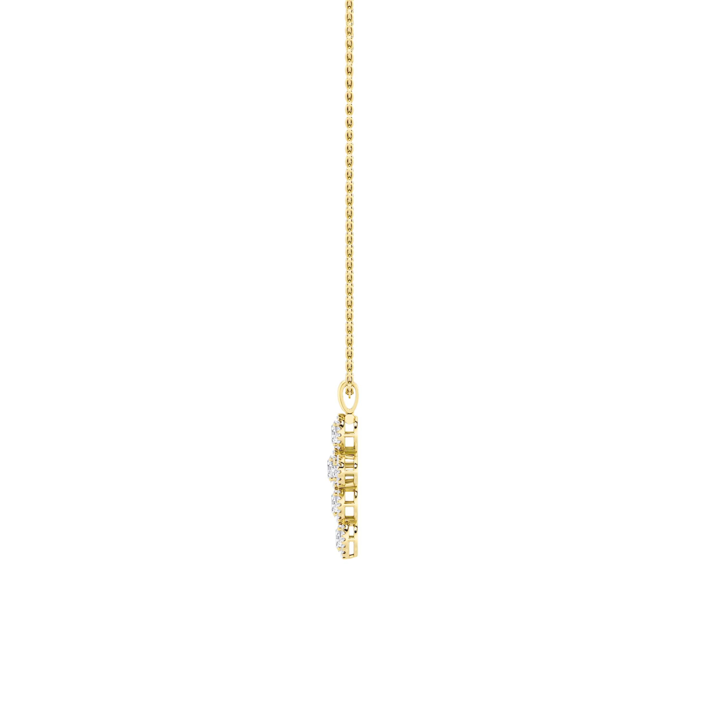 3Cttw Oval Shaped Lab Grown Diamond (F/VS) Cross Pendant in 14K Gold