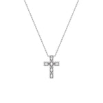 3Cttw Emerald Shaped Lab Grown Diamond (F/VS) Cross Pendant in 14K Gold