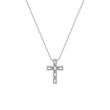 3Cttw Emerald Shaped Lab Grown Diamond (F/VS) Cross Pendant in 14K Gold