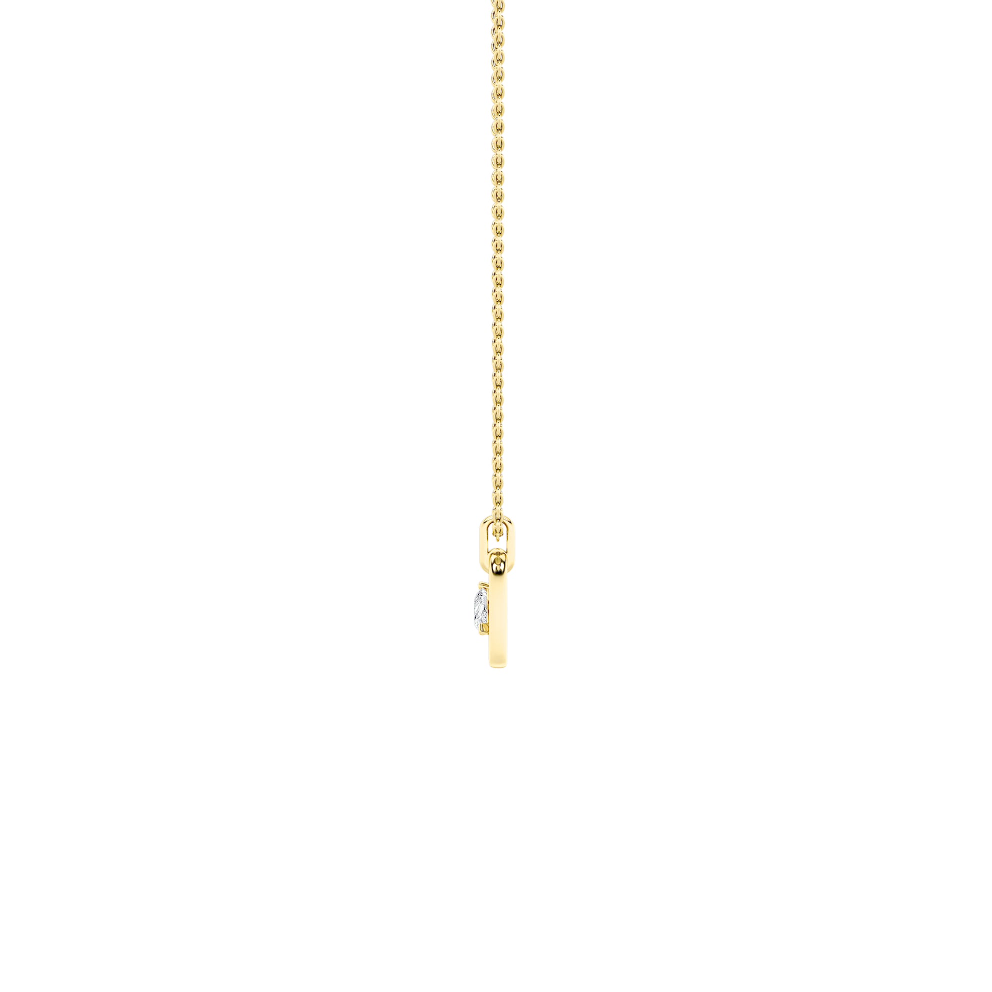 1Cttw Pear Shaped Lab Grown Diamond (F/VS) Heart Shaped Dangle Pendant in 14K Gold