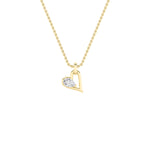 1Cttw Pear Shaped Lab Grown Diamond (F/VS) Heart Shaped Dangle Pendant in 14K Gold
