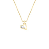 1Cttw Pear Shaped Lab Grown Diamond (F/VS) Heart Shaped Dangle Pendant in 14K Gold