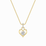 1.5Cttw Round Shaped Lab Grown Diamond (F/VS) Heart Shaped Pendant in 14K Gold