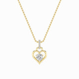 1.5Cttw Round Shaped Lab Grown Diamond (F/VS) Heart Shaped Pendant in 14K Gold
