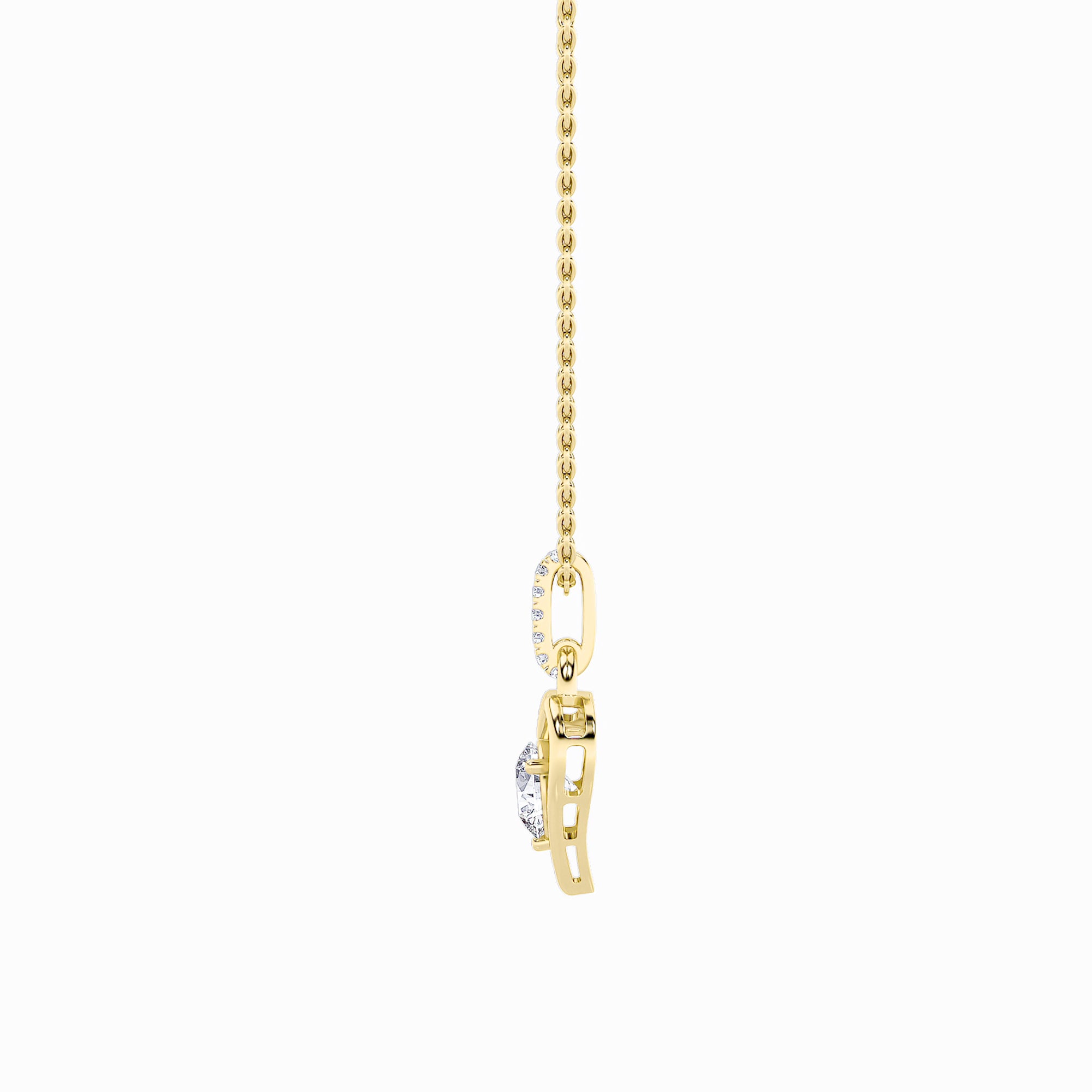1.5Cttw Round Shaped Lab Grown Diamond (F/VS) Heart Shaped Pendant in 14K Gold