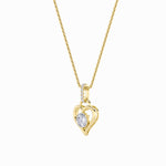 1.5Cttw Round Shaped Lab Grown Diamond (F/VS) Heart Shaped Pendant in 14K Gold