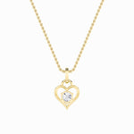 1.5Cttw Round Shaped Lab Grown Diamond (F/VS) Heart Shaped Pendant in 14K Gold