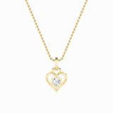 1.5Cttw Round Shaped Lab Grown Diamond (F/VS) Heart Shaped Pendant in 14K Gold