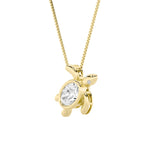 1.5Cttw Oval Shaped Lab Grown Diamond (F/VS) Bezel Set Turtle Pendant in 14K Gold