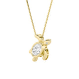 1.5Cttw Oval Shaped Lab Grown Diamond (F/VS) Bezel Set Turtle Pendant in 14K Gold