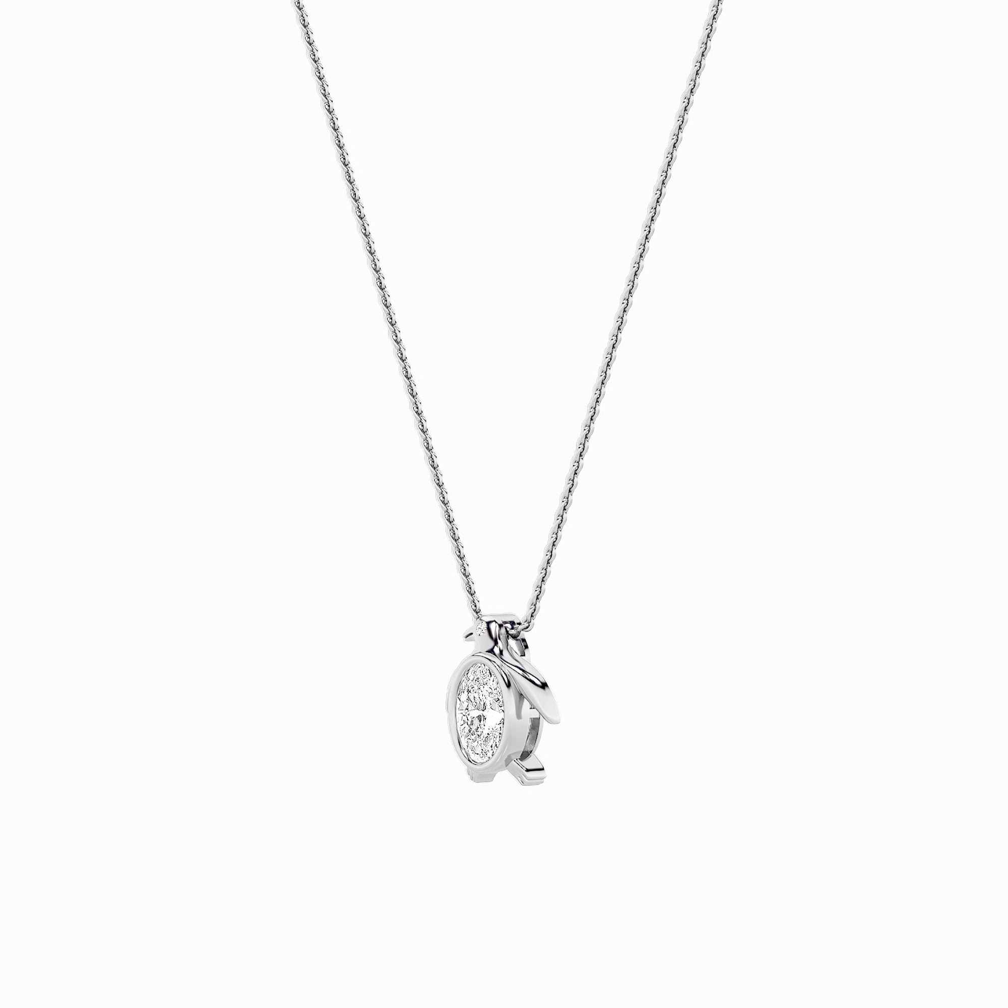 1Cttw Oval Shaped Lab Grown Diamond (F/VS)  Pendant in 14K Gold
