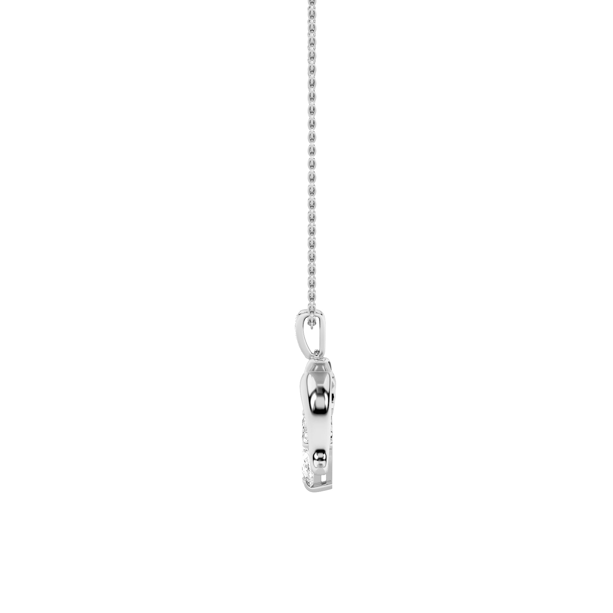 2Cttw Marquise Shaped Lab Grown Diamond (F/VS) Dolphin Pendant in 14K Gold