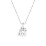 2Cttw Marquise Shaped Lab Grown Diamond (F/VS) Dolphin Pendant in 14K Gold