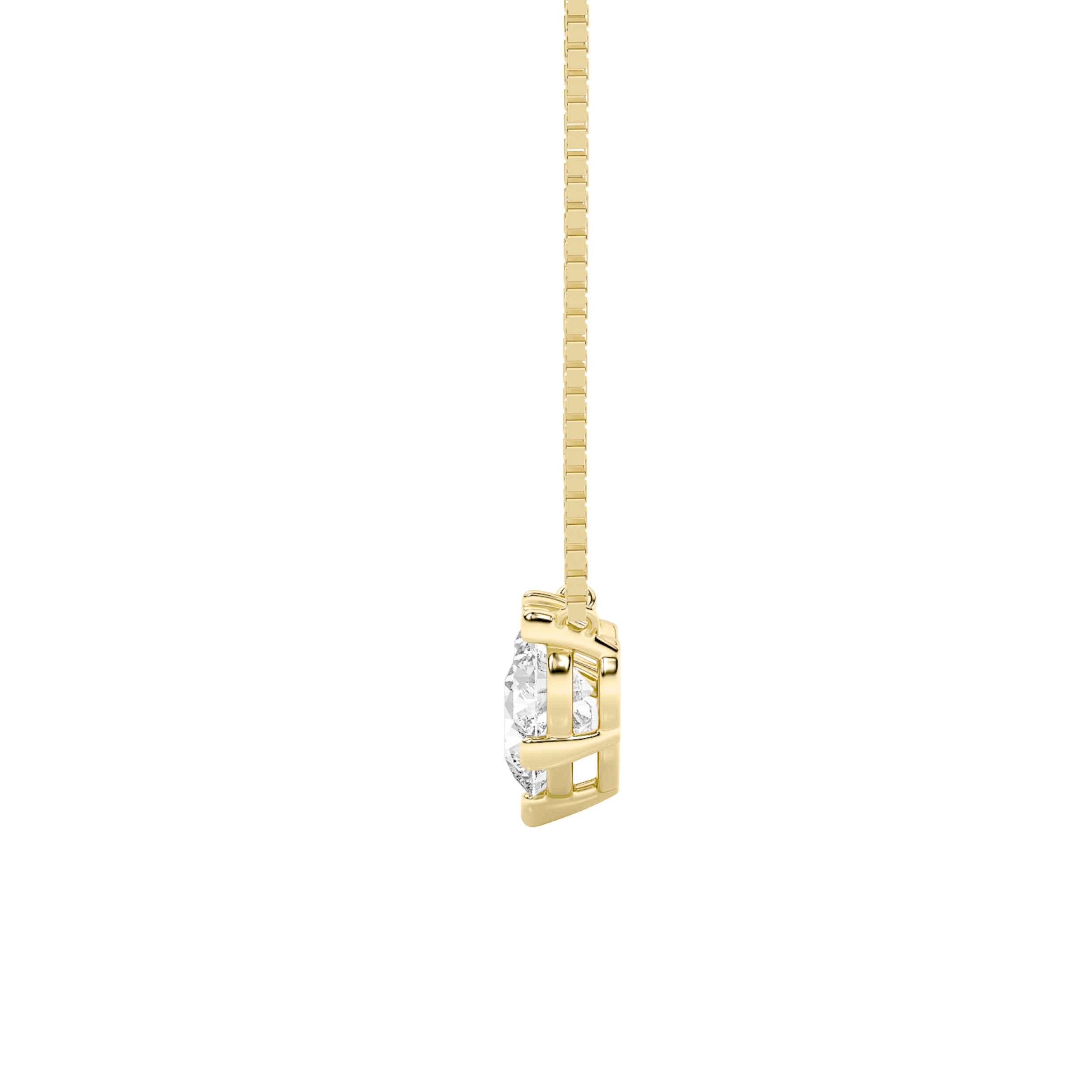 2Cttw Round Shaped Lab Grown Diamond (F/VS) Three Stone Necklace in 14K Gold
