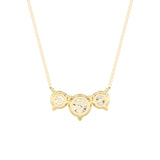 2Cttw Round Shaped Lab Grown Diamond (F/VS) Three Stone Necklace in 14K Gold