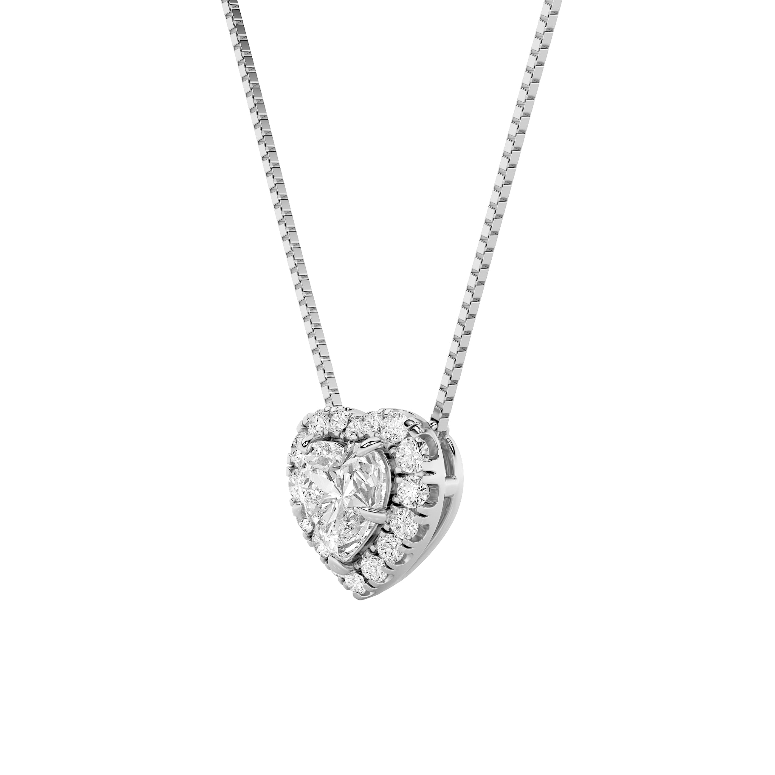 1.25Cttw Heart Shaped Lab Grown Diamond (F/VS) Heart Shaped Pendant in 14K Gold