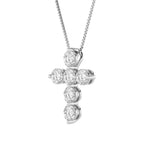 1.5Cttw Round Shaped Lab Grown Diamond (F/VS) Cross Pendant in 14K Gold