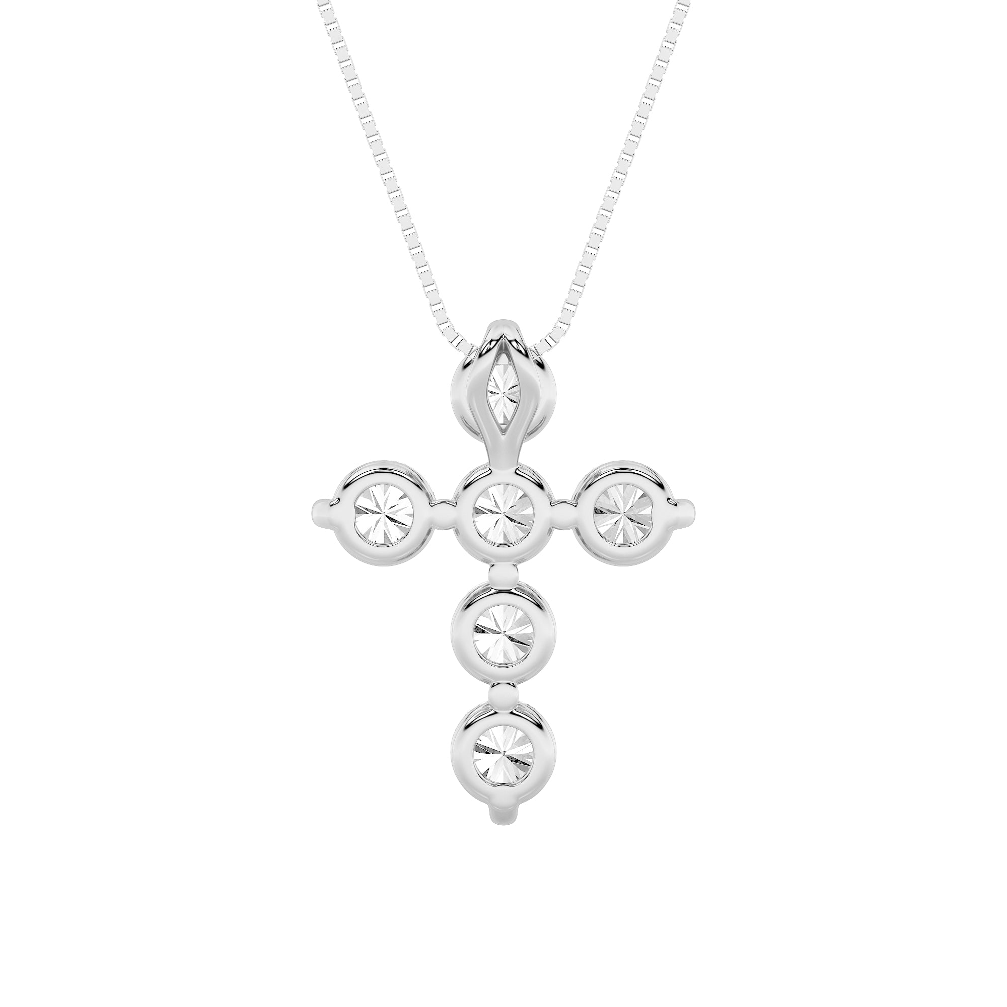 1.5Cttw Round Shaped Lab Grown Diamond (F/VS) Cross Pendant in 14K Gold
