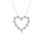 2Cttw Round Shaped Lab Grown Diamond (F/VS) Heart Shaped Pendant in 14K Gold