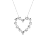 2Cttw Round Shaped Lab Grown Diamond (F/VS) Heart Shaped Pendant in 14K Gold
