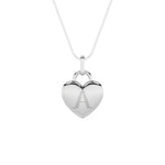 1Cttw Oval Shaped Lab Grown Diamond (F/VS) Heart Pendant in 14K  White Gold