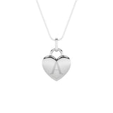 1Cttw Oval Shaped Lab Grown Diamond (F/VS) Heart Pendant in 14K  White Gold