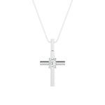 0.5Cttw Emerald Shaped Lab Grown Diamond (F/VS) Cross Pendant in 14K Gold