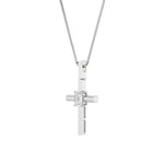 0.5Cttw Emerald Shaped Lab Grown Diamond (F/VS) Cross Pendant in 14K Gold