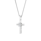 0.5Cttw Emerald Shaped Lab Grown Diamond (F/VS) Cross Pendant in 14K Gold