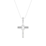 0.5Cttw Emerald Shaped Lab Grown Diamond (F/VS) Cross Pendant in 14K Gold