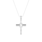 0.5Cttw Emerald Shaped Lab Grown Diamond (F/VS) Cross Pendant in 14K Gold