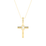 0.5Cttw Emerald Shaped Lab Grown Diamond (F/VS) Cross Pendant in 14K Gold