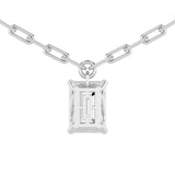 2Cttw Emerald Shaped Lab Grown Diamond (F/VS) Strata Chic Collection Necklace in 14K Gold