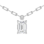 2Cttw Emerald Shaped Lab Grown Diamond (F/VS) Strata Chic Collection Necklace in 14K Gold