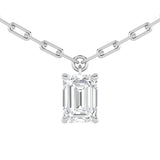 2Cttw Emerald Shaped Lab Grown Diamond (F/VS) Strata Chic Collection Necklace in 14K Gold
