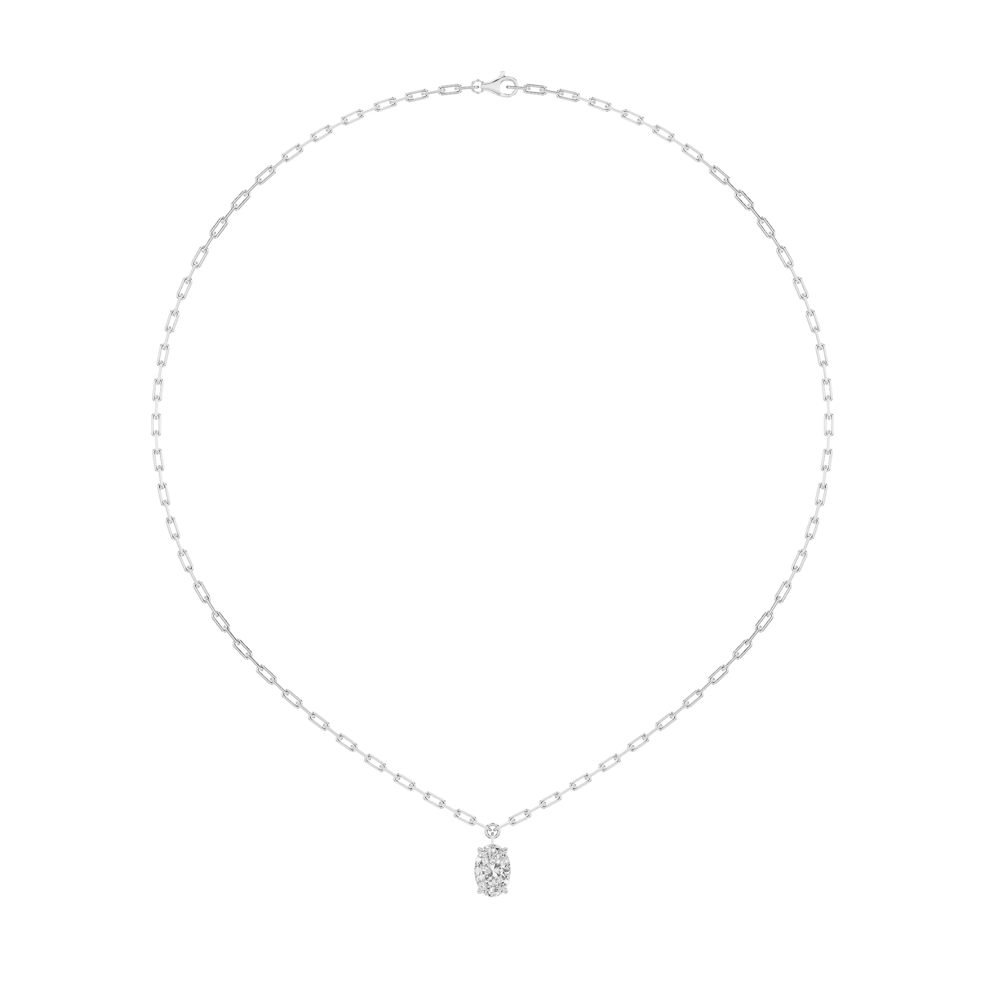 2Cttw Oval Shaped Lab Grown Diamond (F/VS) Strata Chic Collection Necklace in 14K Gold