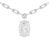 2Cttw Oval Shaped Lab Grown Diamond (F/VS) Strata Chic Collection Necklace in 14K Gold