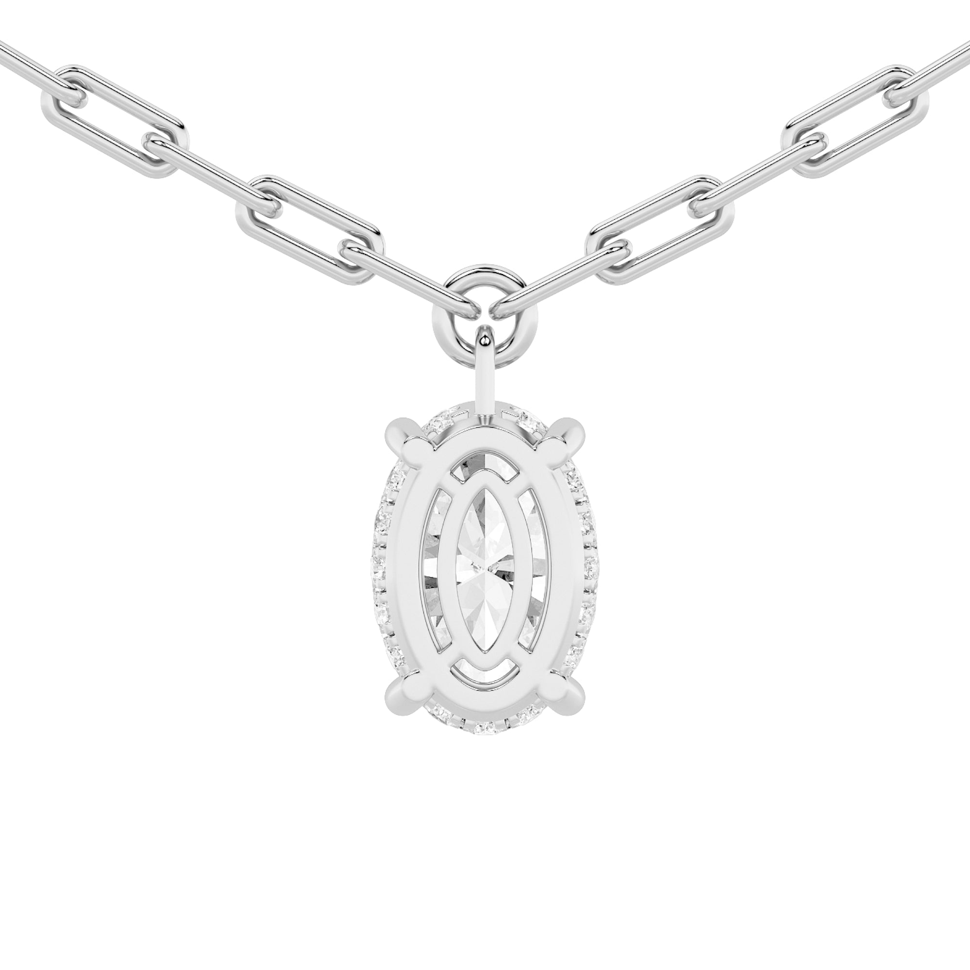 2Cttw Oval Shaped Lab Grown Diamond (F/VS) Strata Chic Collection Necklace in 14K Gold