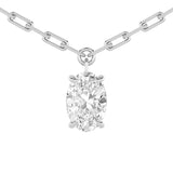 2Cttw Oval Shaped Lab Grown Diamond (F/VS) Strata Chic Collection Necklace in 14K Gold