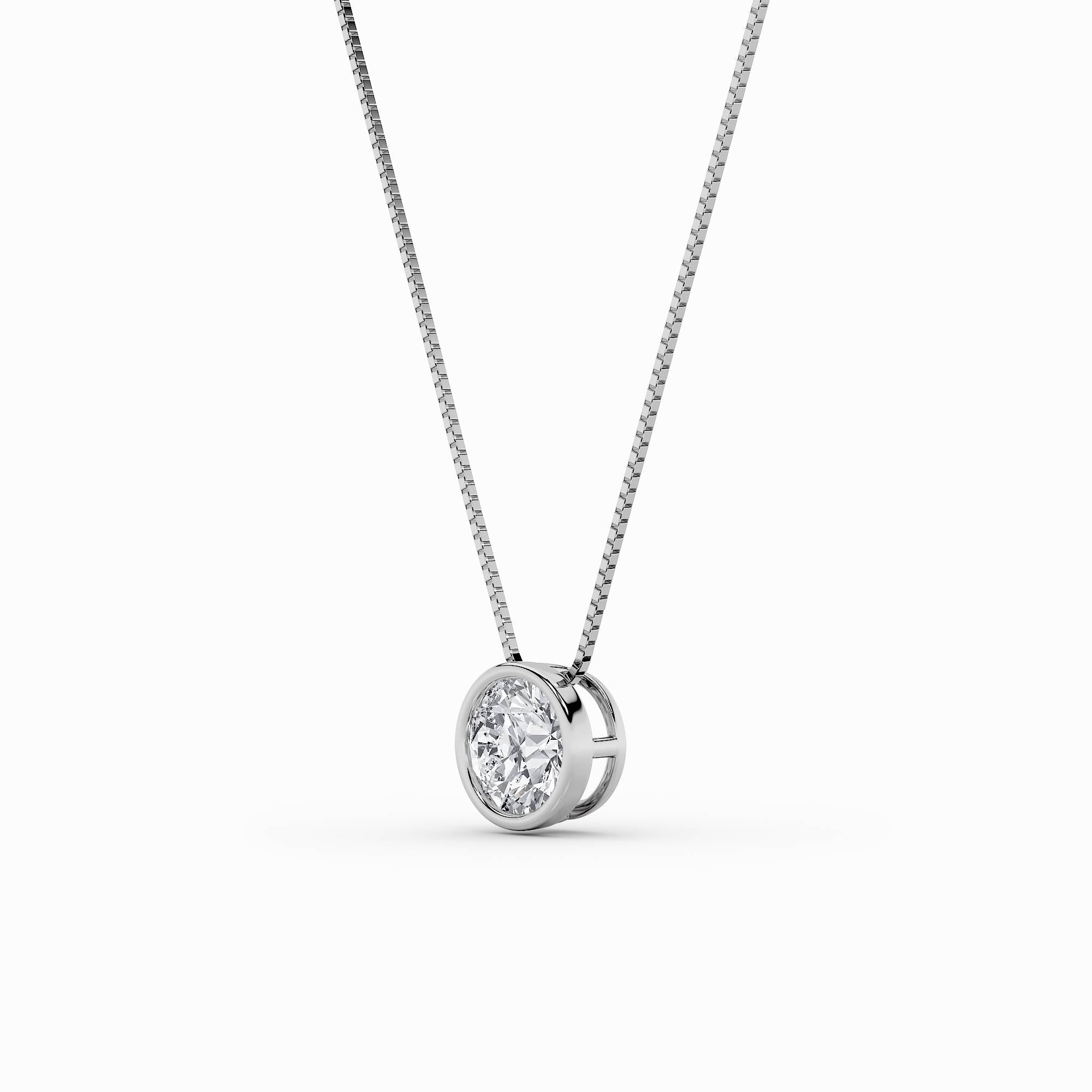 2Cttw Round Shaped Lab Grown Diamond (F/VS) Solitaire Pendant in 14K Gold