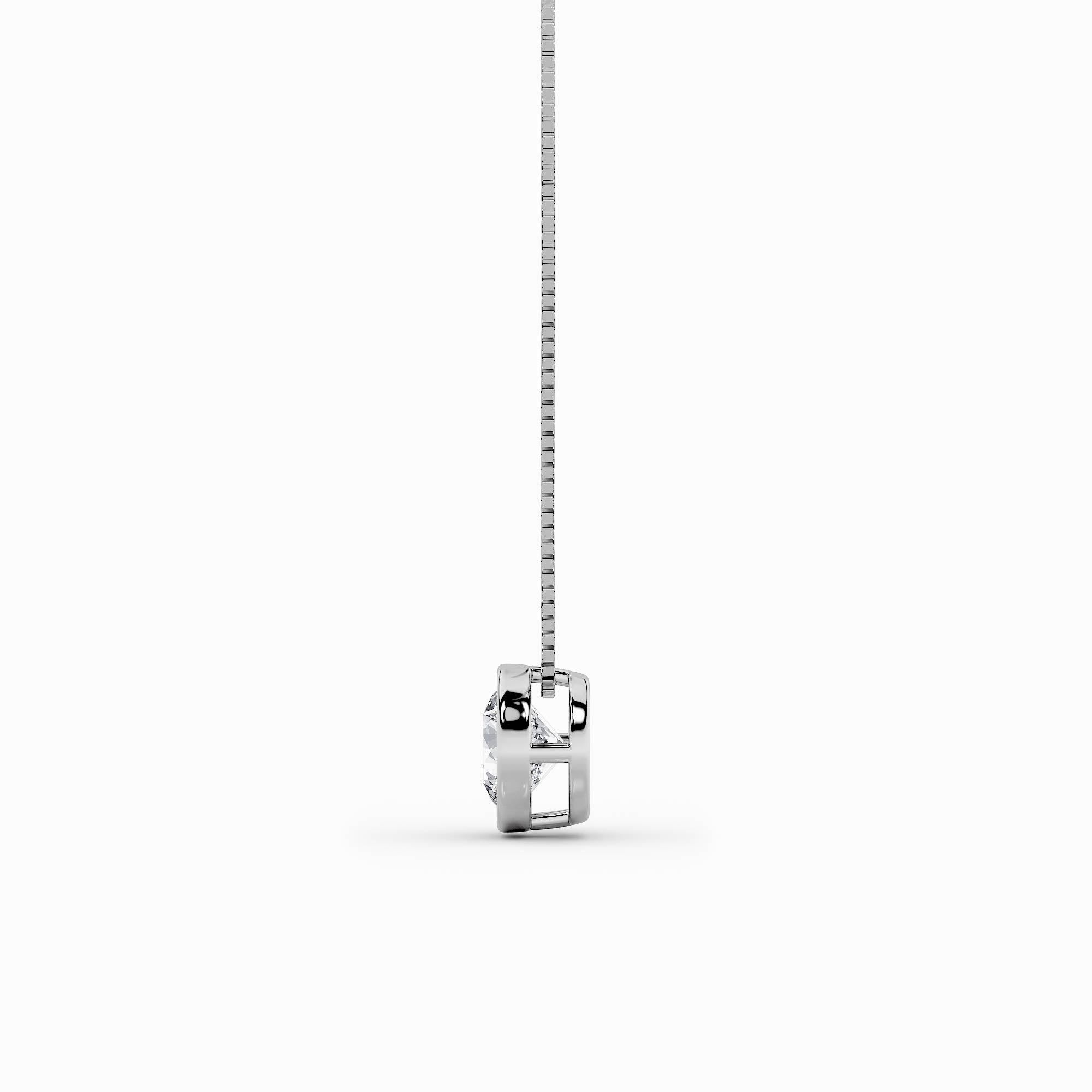 2Cttw Round Shaped Lab Grown Diamond (F/VS) Solitaire Pendant in 14K Gold