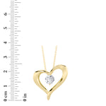 1Cttw Round Shaped Lab Grown Diamond (F/VS) Heart Shaped Pendant in 14K Gold
