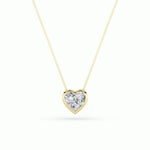 1Cttw Heart Shaped Lab Grown Diamond (F/VS) Bezel Set Solitaire Pendant in 14K Gold