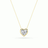 1Cttw Heart Shaped Lab Grown Diamond (F/VS) Bezel Set Solitaire Pendant in 14K Gold