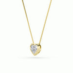 1Cttw Heart Shaped Lab Grown Diamond (F/VS) Bezel Set Solitaire Pendant in 14K Gold