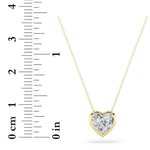 1Cttw Heart Shaped Lab Grown Diamond (F/VS) Bezel Set Solitaire Pendant in 14K Gold